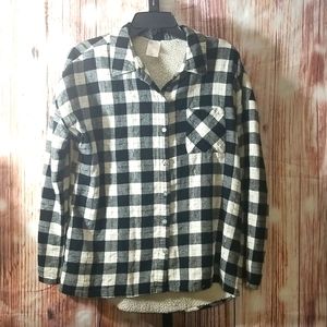 Women's Black White & Sliver Plaid Jacket Size Large